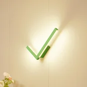 Lucande LED stenska svetilka Check, zelena, kovinska, CCT, možnost zatemnitve - Dnevna soba/jedilnica - Sodobni - Kovina