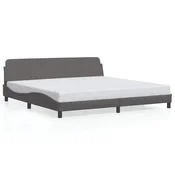 Vidaxl Posteljni okvir Dover siva 200x200 cm umetno usnje