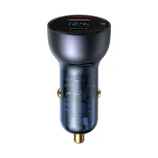 Baseus Particular PPS 65W brzi punjac za automobil, USB tip-A + USB tip-C, sivi