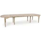 Casa Padrino luxury solid wood dining table natural 152-382 x 120 x H. 78 cm - Extendable solid wood kitchen table - Dining room furniture - Kitchen furniture - Solid wood furniture