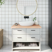 Greatstore Kopalniški pult 100x50x6 cm neobdelan trden les