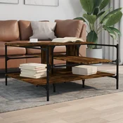 Stolic za kavu boja hrasta 100x100x48,5 cm konstruirano drvo