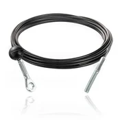 DQ-PP Stahlseil ummantelt mit Öse, Gewindebolzen und Ballstopper für Fitnessgeräte | 4 mm/5,2 mm | 4,1 m | 7x19 | Drahtseil | Kabel za telovadnico | , Črna | Fitnes | 410 cm