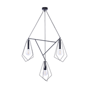 Jupiter 1663 - Lestenec na vrvici KAIR 3xE27/60W/230V črna/krom