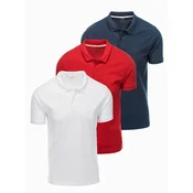 Ombre Set of mens pique knit polo shirts 3-pack