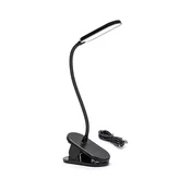 Aigostar - LED prigušiva punjiva stona lampa sa klipom LED/2,5W/5V crna