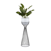 Metalna saksija za cvece LOFT 68x20 cm crna/bela