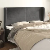 vidaXL vidaXL Vzglavje z ušesi temno sivo 163x23x118/128 cm žamet, (20794584)