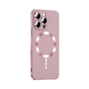 Silikonski ovitek Metalik MagSafe za iPhone 15 Pro - roza