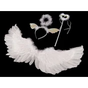 Karnevalski set - angel, peresa - bela