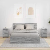 Nocni ormarici s ladicama 2 pcs Siva Sonoma 30,5 x 30 x 43 cm