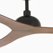 FARO BARCELONA Stropni ventilator Gotland, DC, črna/temni les - Dnevna soba/jedilnica - Sodobni - Temni les, črna barva - Plastika