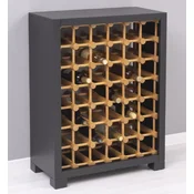 Casa Padrino country style solid wood wine cabinet black/natural 68 x 35 x H. 68 cm - Solid wood wine rack in country style - Solid wood bar furniture - Country style bar furniture