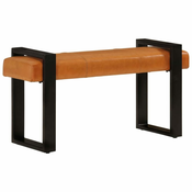Klupa crno-smeda 110 cm od prave kozje kože