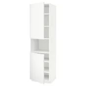 METOD Visoka omara za mv pečico+2vr/plc, bela/Voxtorp mat bela, 60x60x220 cm