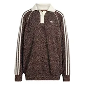 ADIDAS ORIGINALS Širok pulover temno rjava/bela