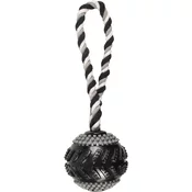 Igrača za pse žoga trda z vrvjo gladiator fi-9cm/19cm vrvi Flamingo - Guma in lateks - Flamingo