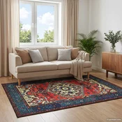 vidaXL Preproga ORIZ Rdeča 300 x 400 cm 100% poliester