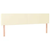 Vidaxl Posteljno vzglavje krem 160x5x78/88 cm umetno usnje