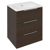SAPHO CIRASA Rustikalna Umivalniška Omarica 59,2x75x46 cm s 3 Predali iz Borovega Lesa
