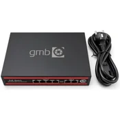 Gembird GMB POE Switch FS1006P,IEEE802.3af/at, 4 PoE 10/100M, 2 UP-link 100/100M,52V 65W, 30W/PoE, VLAN 250m