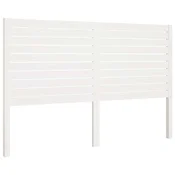 Vidaxl Posteljno vzglavje belo 126x4x100 cm trdna borovina