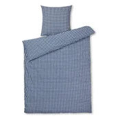 Temno modra enojna podaljšana posteljnina iz krepa 150x210 cm Bak&Bolge – JUNA