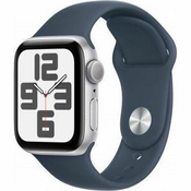 Apple Watch SE GPS, srebrno aluminijsko kucište od 40 mm sa sportskim remencicem oluje plave boje - S/M