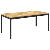 vidaXL Vrtnna jedilna miza Bela in črna 180 x 88,5 x 75 cm