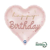 Grabo Folijski balon Happy Birthday – Rožnato srce 46 cm