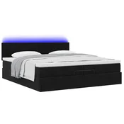 vidaXL vidaXL Otomanski posteljni okvir z vzmetnicami črn 200x200cm žamet, (22053399)
