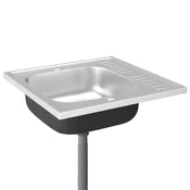Vidaxl Kuhinjsko pomivalno korito z odcejalnikom 600x600x155 mm