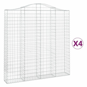 Lucne gabionske košare 4 kom 200x30x200/220cm pocincano željezo