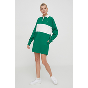 Pamucna haljina Polo Ralph Lauren boja: zelena, mini, ravna