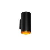 Dizajnerska stenska svetilka črna z zlatom GU10 50mm - Sab