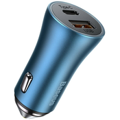 Baseus Golden Contactor Pro car charger, USB + USB-C, QC4.0+, PD, SCP, 40W (blue) (6953156201941)