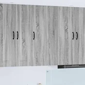vidaXL Stenska kuhinjska omarica s polico Siva Sonoma 50 x 31 x 100 cm