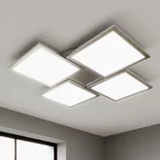 Lucande LED stropna svetilka Ilira, 4-svetlobna, srebrna, CCT, z možnostjo - Kuhinja - Sodobni - bela, srebrna - Aluminij