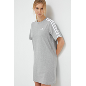 Pamucna haljina adidas boja: siva, mini, oversize