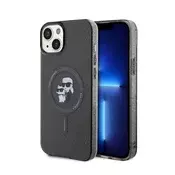 Karl Lagerfeld Karl Lagerfeld Karl & Choupette Glitter Magsafe - ohišje za iPhone 15 Plus (črno)