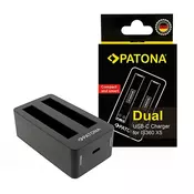 Polnilec za baterijo Insta360 X5, CINSBAHA , USB-C, dvojni