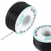 OEM Kynar Nizkonapetostni Kabel AWG 30 – 0,25 Mm Žila, 0,6 Mm Izolacija, 200 M, Črn | Medenina s PVC Izolacijo | za Elektroniko in Prototipe