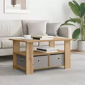 vidaXL Klubska miza Umetni hrast 77 x 55 x 42 cm Konstruiran les