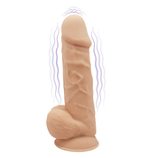 SilexD Model 1 Vibrating Premium Silicone Dual Density Dildo 8.5 Flesh