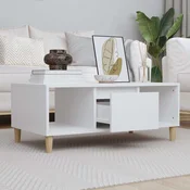 vidaXL Klubska mizica bela 90x50x36,5 cm inženirski les