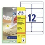 AVERY ZWECKFORM etikete L4743 99,1 x 42,3 mm, bele, zavitek 25 listov