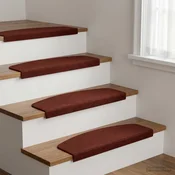 vidaXL Podloge za stopnice 15 kos 65 x 21 x 4 cm Burgundija Poliester
