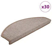 Prostirke za stepenice 30 kom 65x24x4 cm svijetlosmede poluokrugle velike
