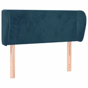 Vidaxl Vzglavje z ušesi temno modro 83x23x78/88 cm žamet