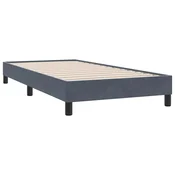Vidaxl posteljni okvir brez vzmetnice temno siva 80x210 cm žamet